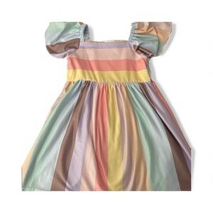 Colorful Striped flutter Sleeve Dress